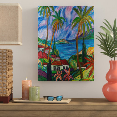 Wrapped Canvas Wall Art - Manor Shadian 'Tropical Paradise' Wall Art for Living Room, Bedroom, or Office Décor - 35x47