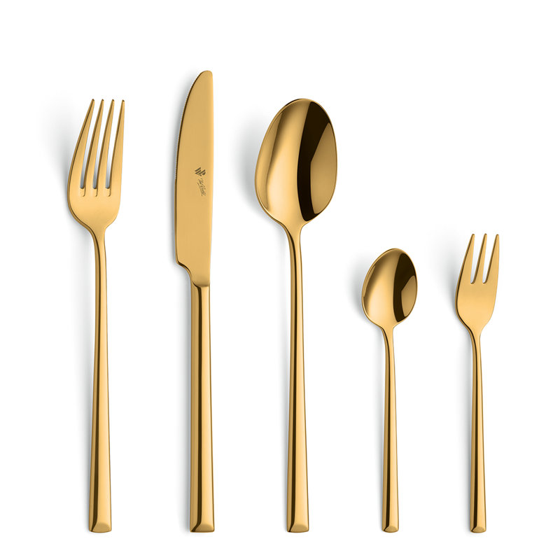 30-Piece Vivendi 18/10 Stainless Steel Cutlery Set for 6 People, Gold