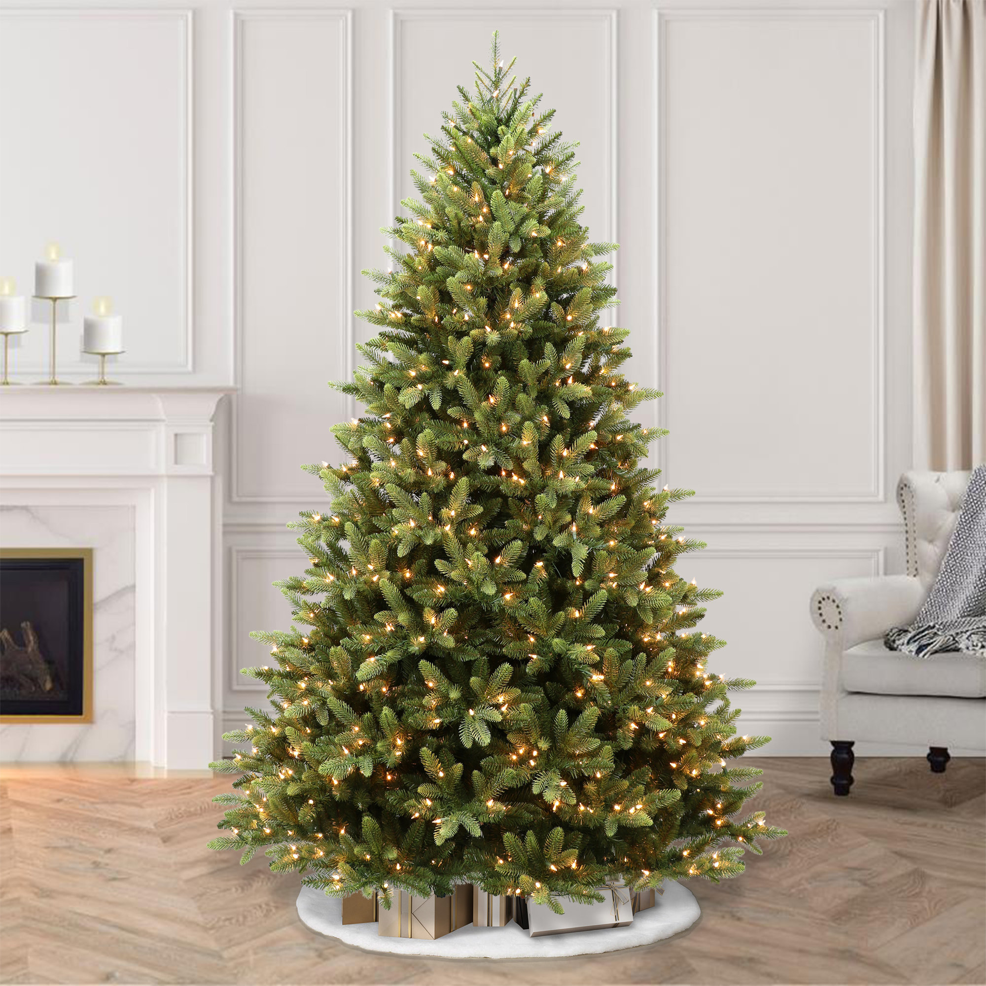 90' Lighted Artificial Spruce Christmas Tree