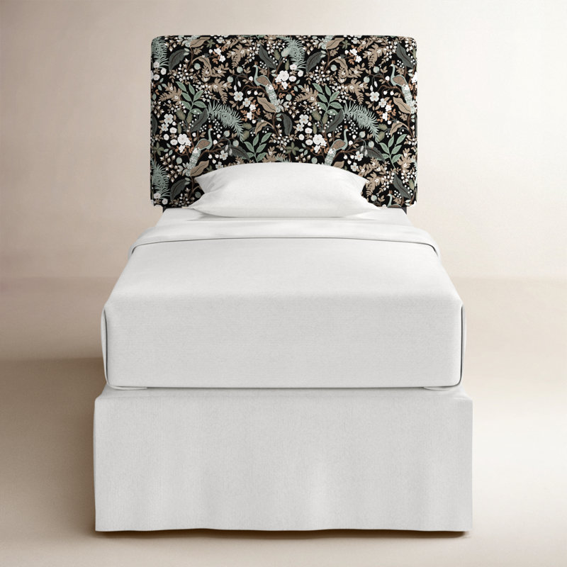 Elly Headboard, Twin, Rpc Peacock Black Linen