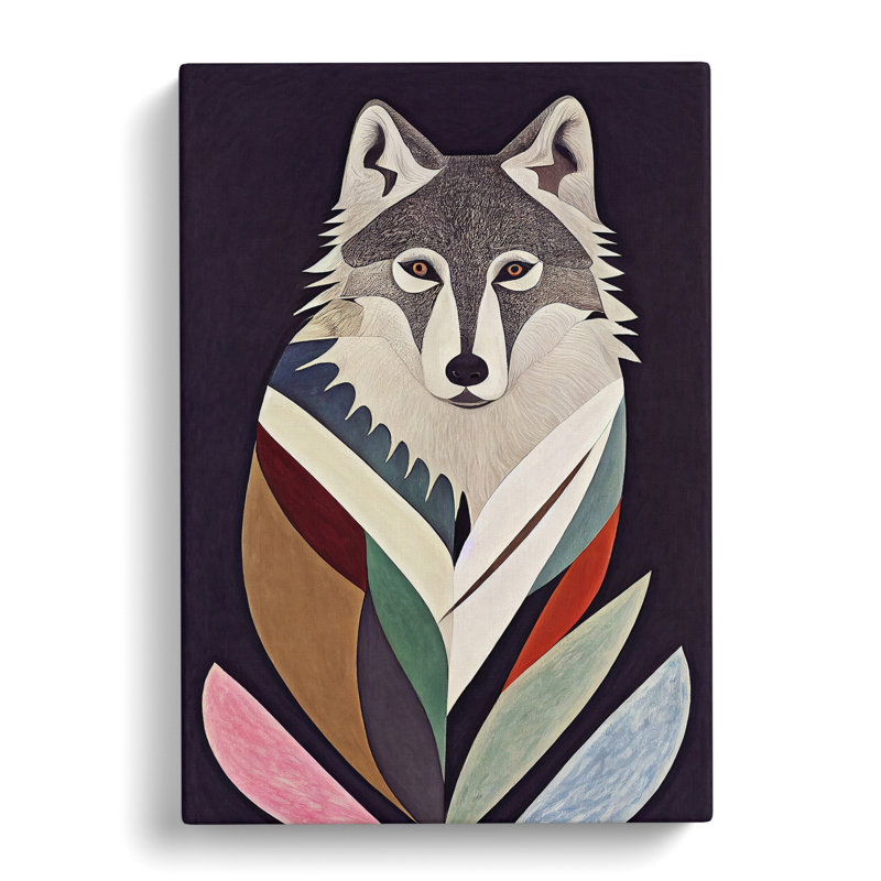 Abstract Wolf Art No.1 - Wrapped Canvas, 76cm H x 50cm W x 3cm D
