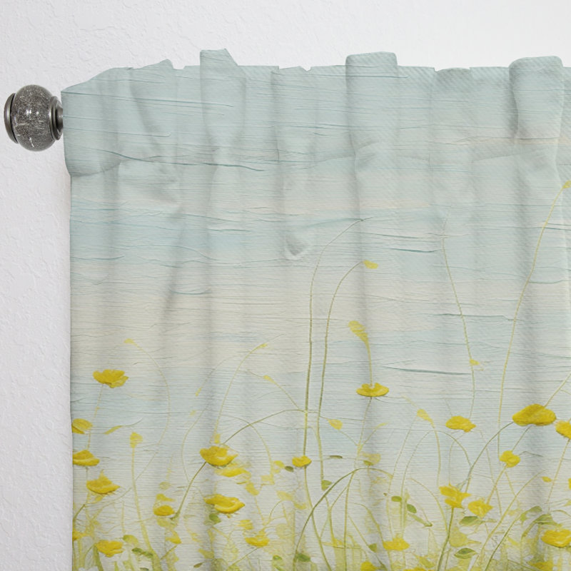 Rêve de minimalisme Gennifer Buttercups - rideau en velours traditionnel - obscurcissant - 1 panneau, L 52 po x L 120 po