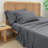 BESTOUCH Sheet Set 100% Washed Cotton Linen Feel Lightweight-115162030-115162037
