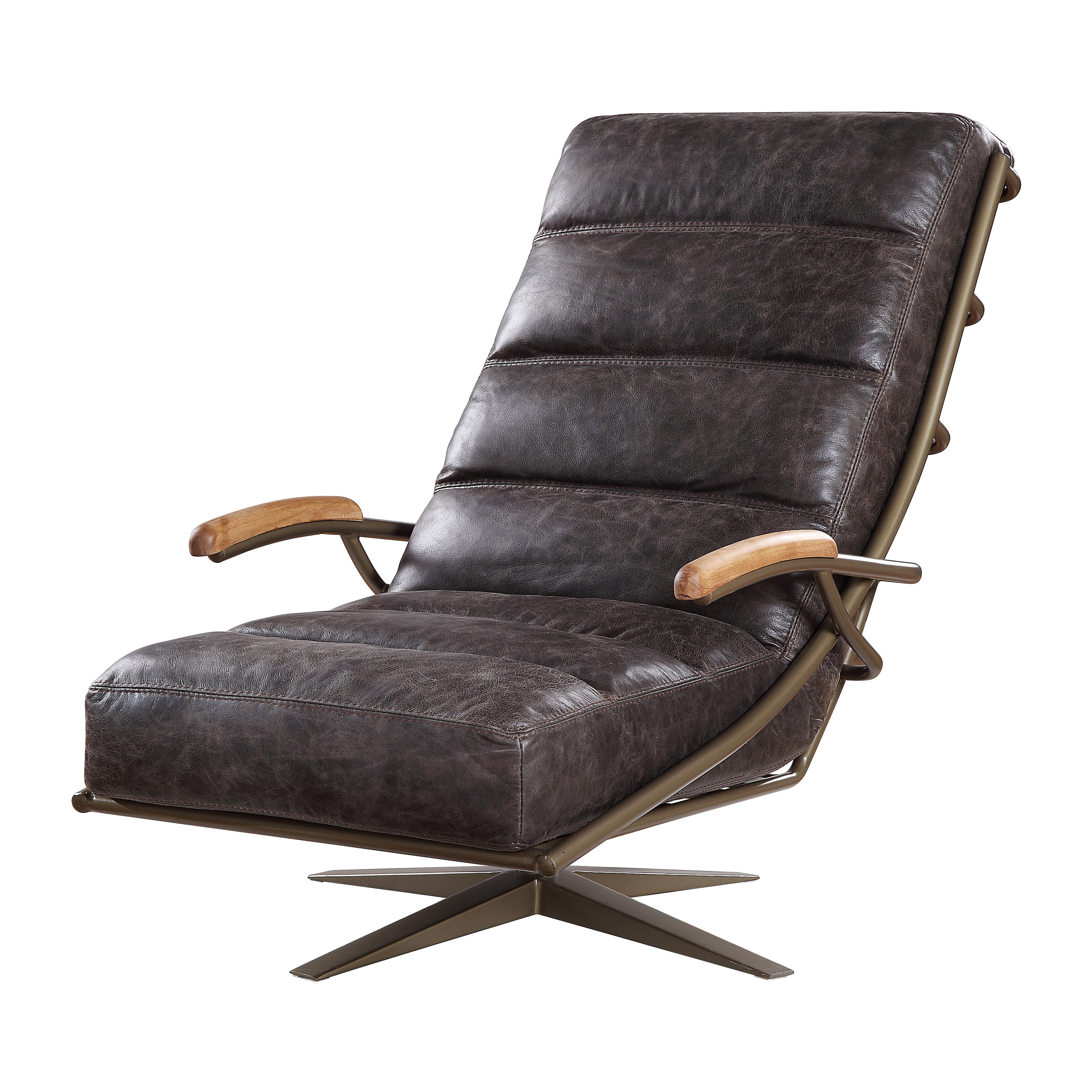 17 Stories Ashtion Leather Swivel Lounge Chair in Morocco | Wayfair