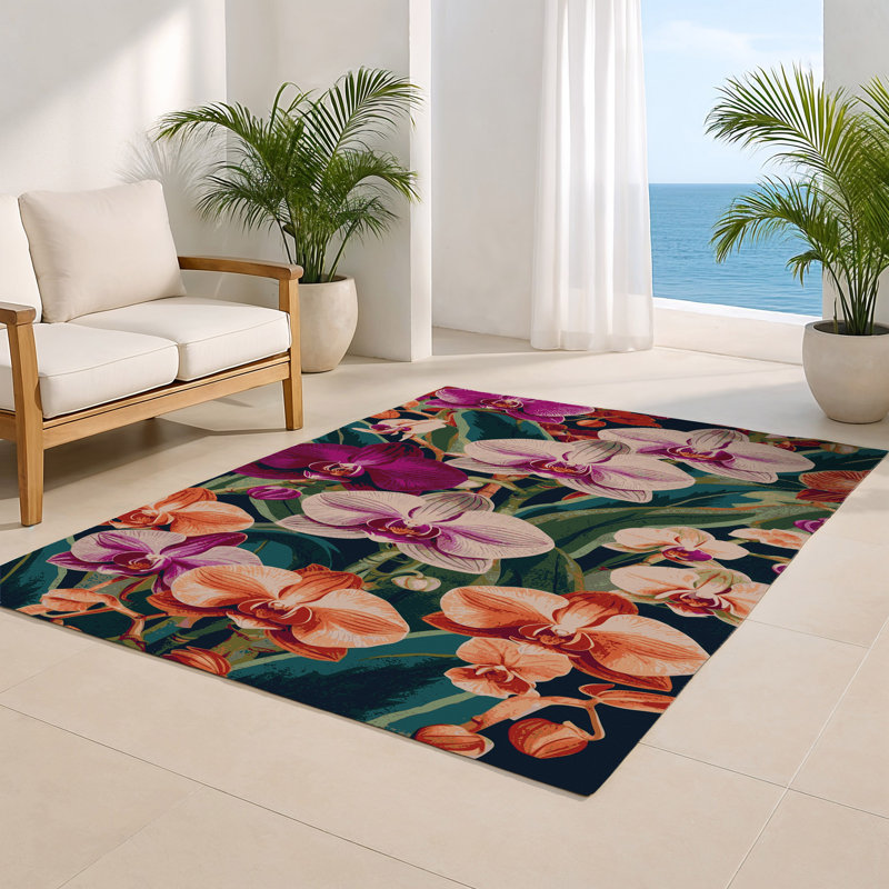 Tapis d'intérieur et d'extérieur mauve Nature, Rectangulaire 8 pi x 10 pi