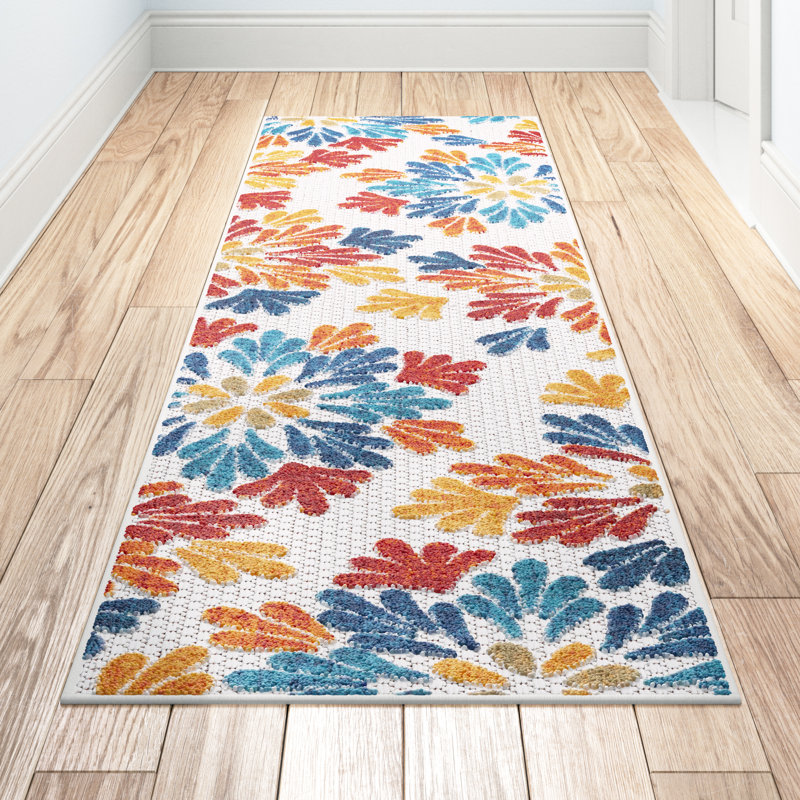Tapis floral intérieur / extérieur Fuhr, Rectangle 4 pi x 6 pi