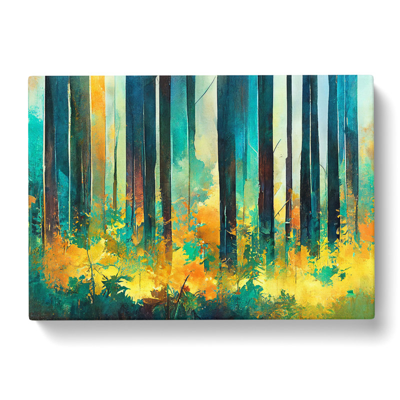 Glowing Abstract Forest - Wrapped Canvas, 40cm H x 60cm W x 3cm D