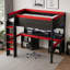Lit mezzanine avec lumières DEL multicolores, panneau perforé et bureau de jeu intégré-1423945409