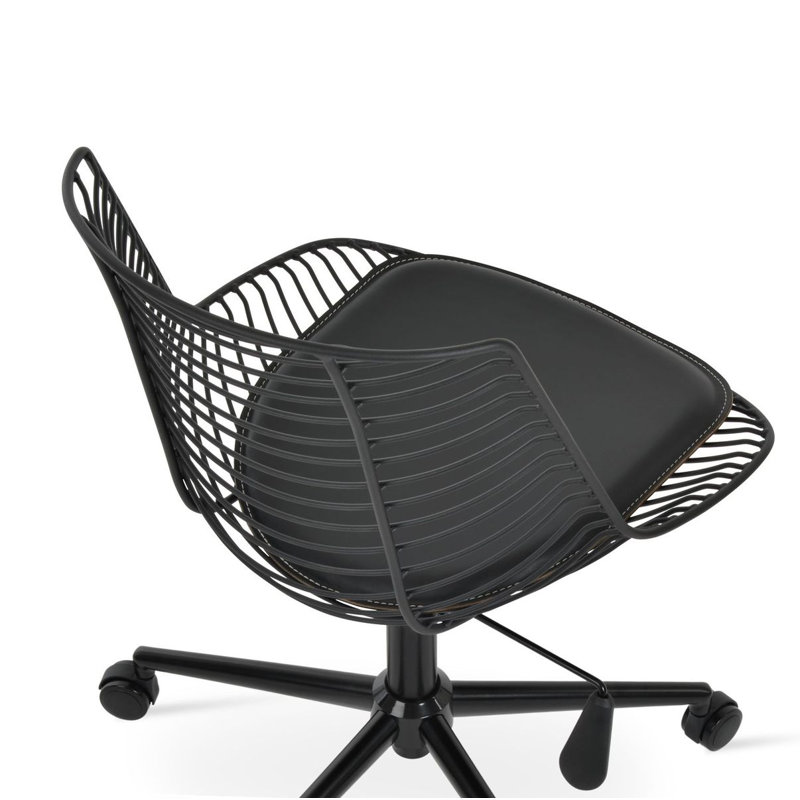 Chaise de travail Tiger, Similicuir noir