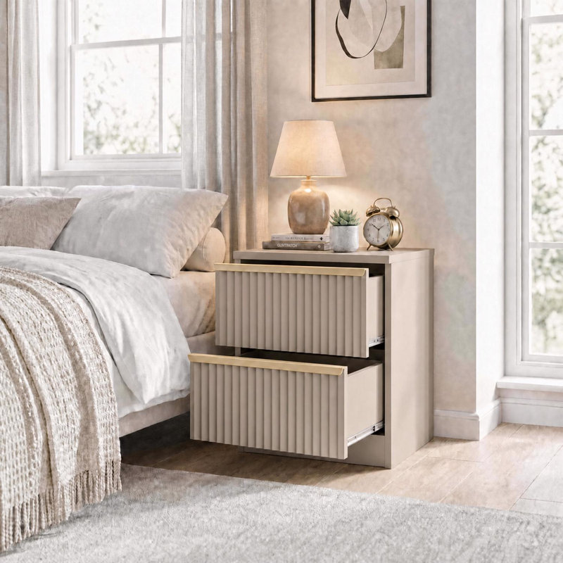 Lania 45cm W Particle Board / Chipboard Bedside Table