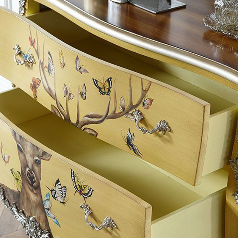 Hand-Painted Drawer Storage Cabinet