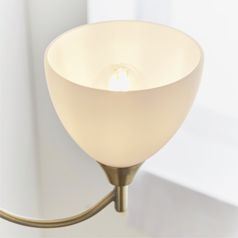 Barium 3 - Light Shaded Chandelier, Antique Brass