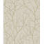 Trees Silhouette Floral Metallic Wallpaper Roll-1216319949