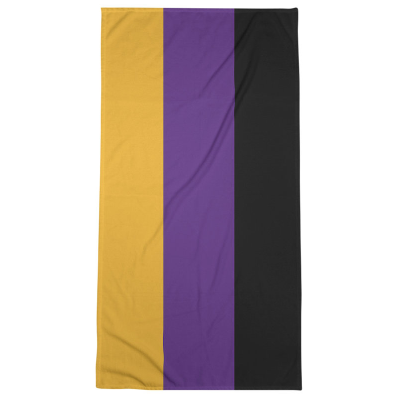 Cotton Blend Lightweight Bath Towel, Gold/Purple/Black