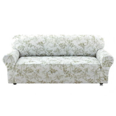 Floral Couch Covers for 3 Cushion Couch Sofa, Colorful Flower Pattern, Stretch Sofa Slip CoversSofa Covers Washable Protector, (Sage Garden Bliss)