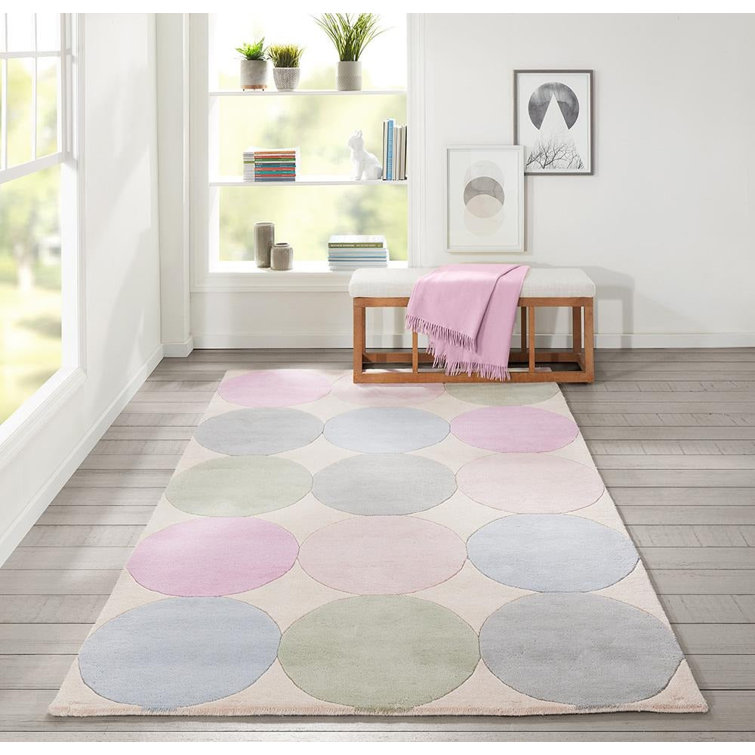 Delmar Handmade Tufted Wool Pastel/Pink/Sage Rug