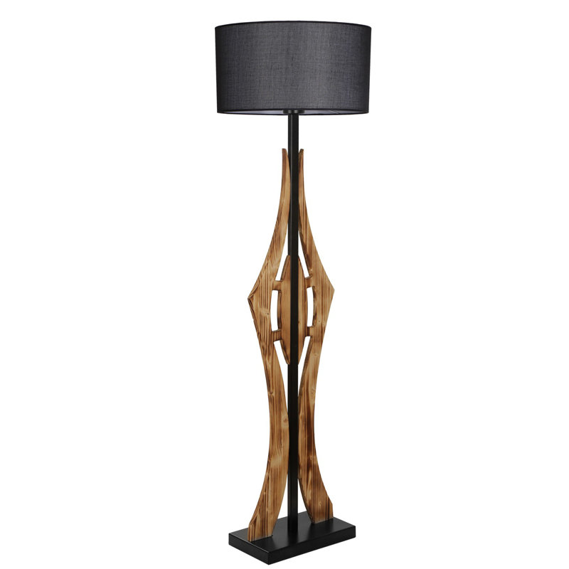 Lampe sur pied 65 po Burnes, Noir