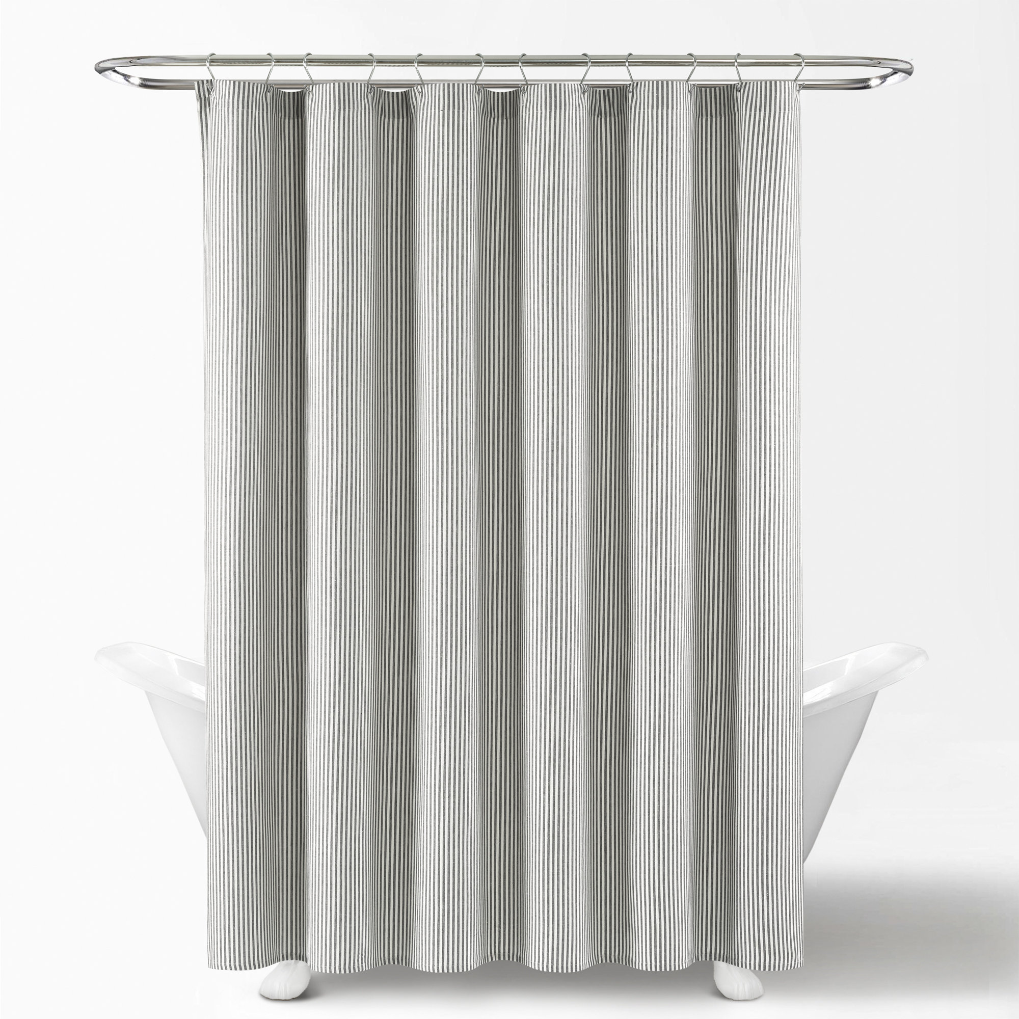 Bruno Cotton Blend Shower Curtain, Gray