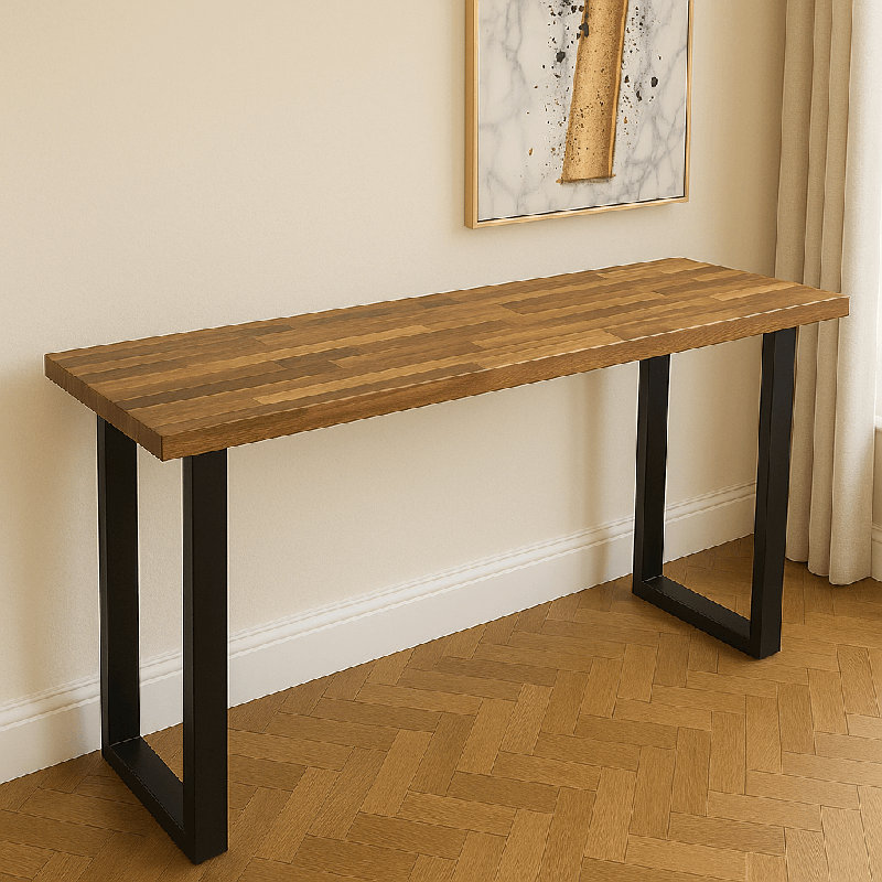 Staved Walnut Breakfast Bar Table (Freestanding), 100cm H x 120cm W x 45cm D