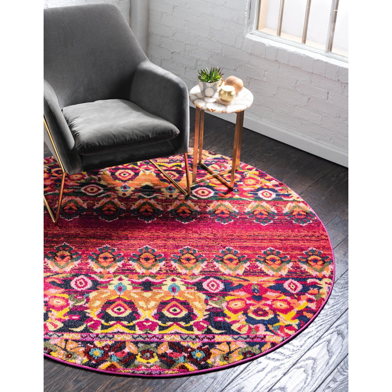 Tapis fuchsia Eddins, Rond 8 pi