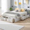 Lit plateforme avec 6 tiroirs de rangement