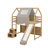 Wooden Loft Bed House-Shaped Frame With A Tent-2110389287-2110389280