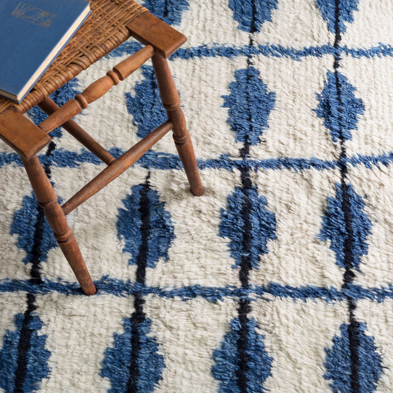 Noma Indigo Handwoven Wool Rug, Rectangle 8'6" x 11'6"