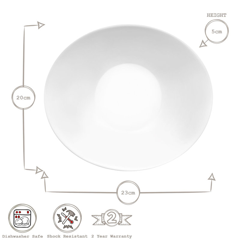 23cm Glass Dinner Plate