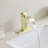 Single Handle Mid Arc Bathroom Faucet With Deckplate And Waterfall Spout ( 1 Pack )-113953271