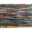 Tapis crocheté antique en laine et coton multicolore