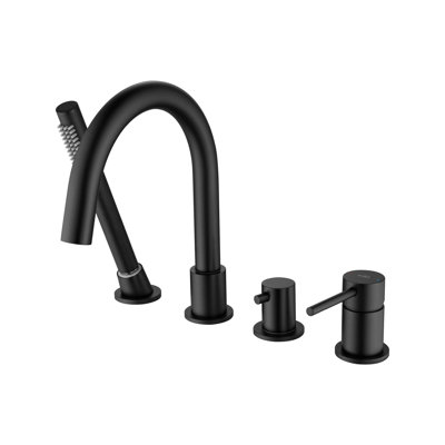 Circular Deck-Mounted Tub Filler with Diverter