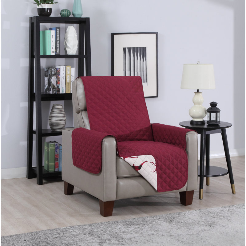 Housse pour fauteuil à coussins en T, Vin, ivoire