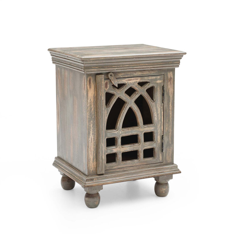 2-Drawer Farmhouse Wooden Nightstand with Well-proportioned Design and Sleek Lines, Wood Side Table with Storage for Bedrooms, Antique Gray