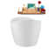 68.5" Streamline Soaking Glossy White Freestanding Tub and Tray With Internal Drain