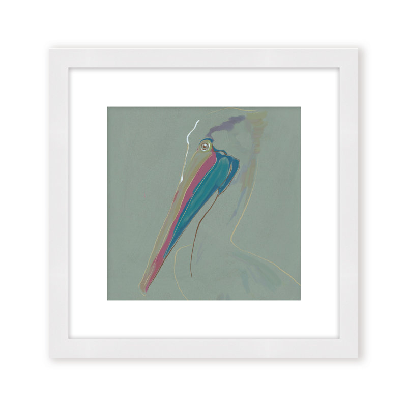 Coastal Retreat Coastal Drift: Pelican, 16" H x 16" W, Framed Canvas, Gold