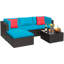 Ensemble de conversation modulaire en rotin avec coussins 5 pièces Huang-822203566-937502094