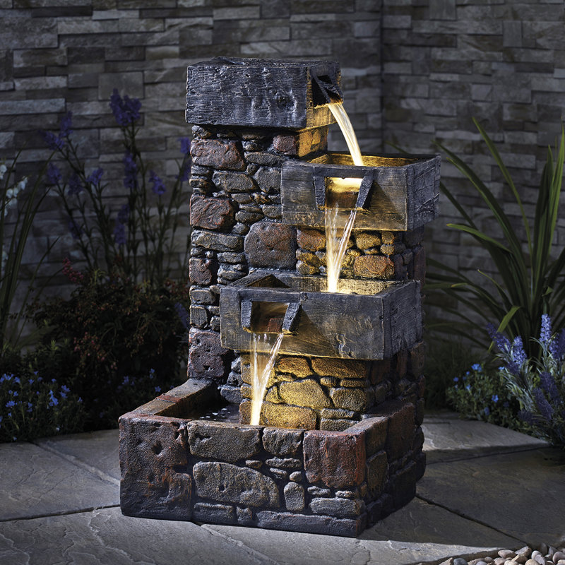 Amily Weather Resistant Rock Fountain with Light