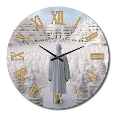 Horloge murale Bouddha blanc