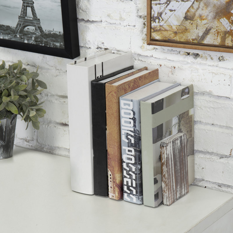 Wood Non-Skid Bookends, Brown