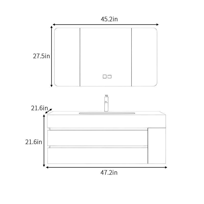 Cream style minimalist bathroom cabinet
