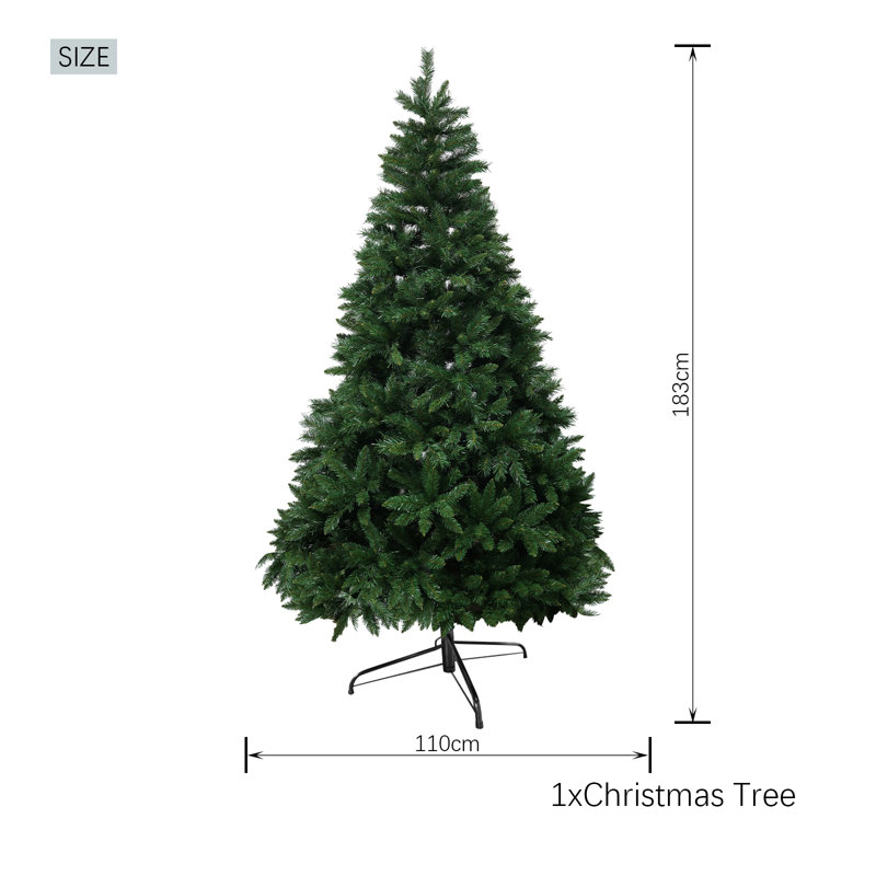 Artificial Christmas Tree, 6.99 ft, Not Pre-Lit