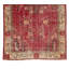 Tapis turc 3,7 x 7,2 pi fabriqué à la main en rouge et beige, petit tapis Art déco