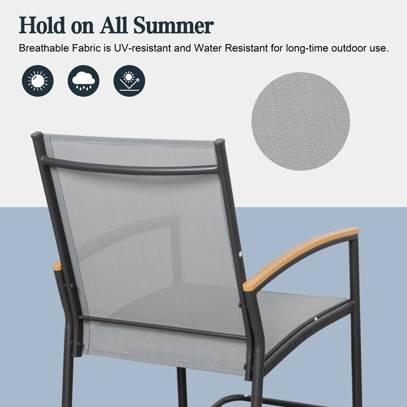 Outdoor Rocking Chair Set, Light Gray
