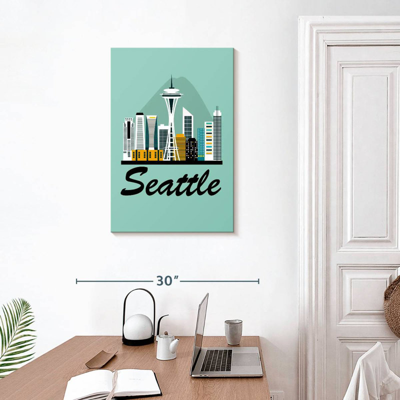Seattle City Travel, 30" H x 20" W