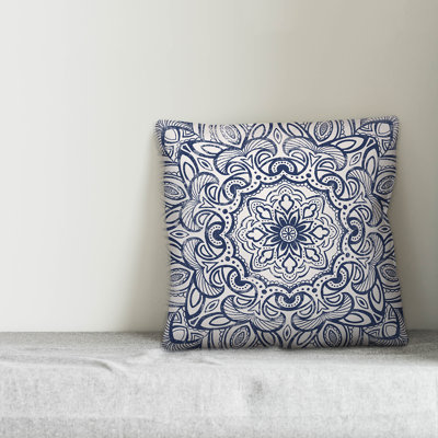  Distressed Medallion Throw Pillow