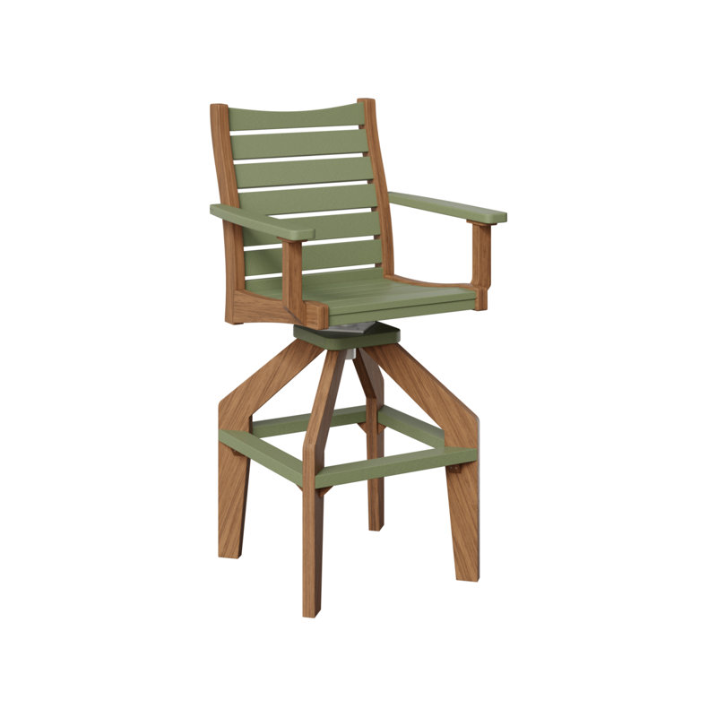 Très grand fauteuil pivotant Berlin Gardens Bristol, Acajou antique, Sauge