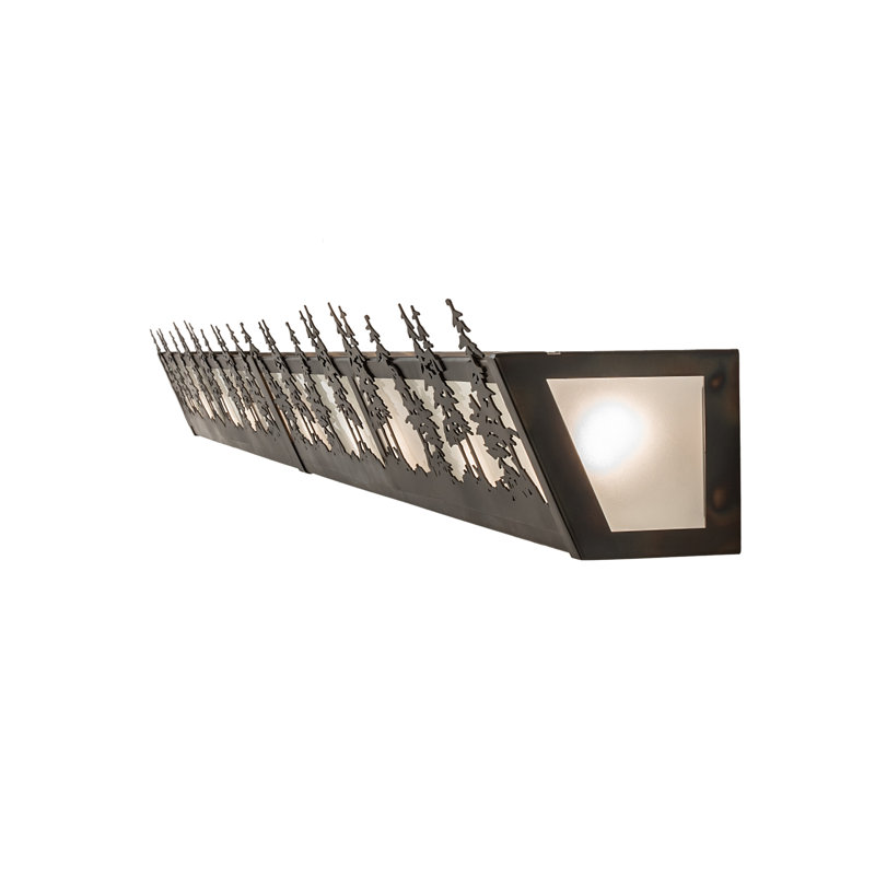 Tall Pines - Light Vanity Light, 7" H x 72" W x 6.25" D, Clear, Light Burnished Antique Copper