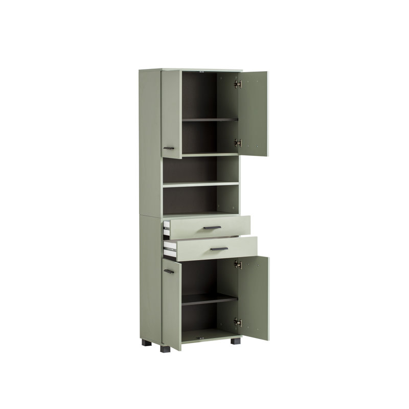 Hafley Bathroom Cabinet, Pistachio/Matte Black