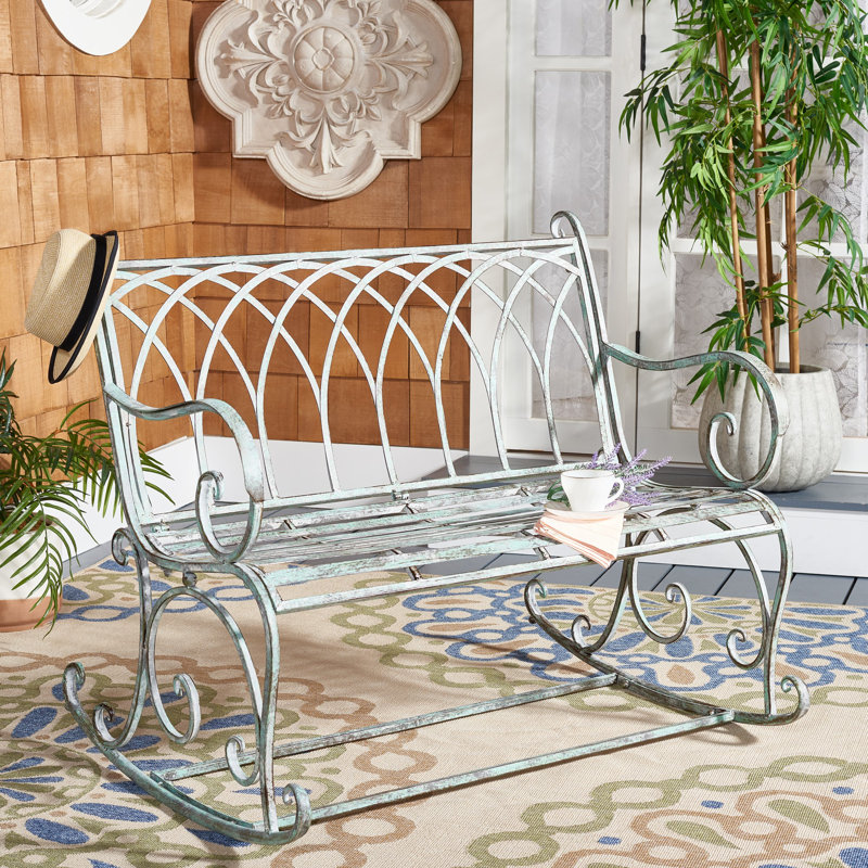 Banc de jardin en fer Baptista, Vert antique