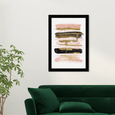 " Blush And Black Brush Lines "